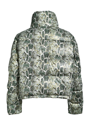 FAUX LEATHER SNAKE DOWN JACKET / GRN SNAKE