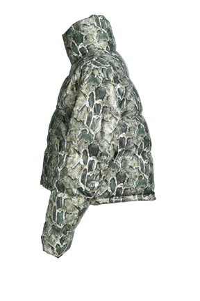 FAUX LEATHER SNAKE DOWN JACKET / GRN SNAKE