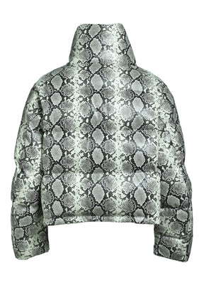 FAUX LEATHER SNAKE DOWN JACKET / GRY SNAKE 
