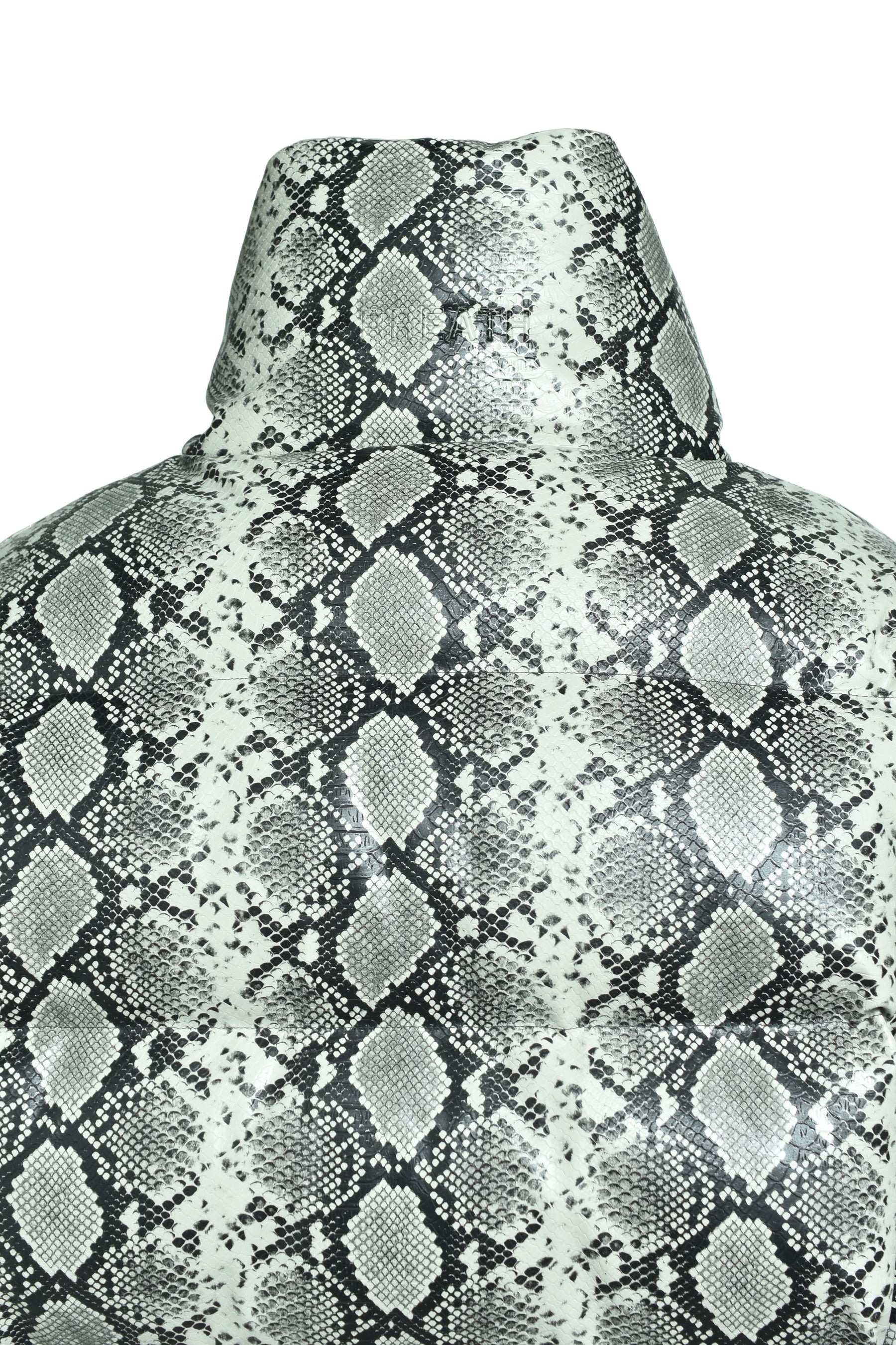 FAUX LEATHER SNAKE DOWN JACKET / GRY SNAKE 