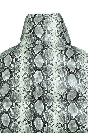 FAUX LEATHER SNAKE DOWN JACKET / GRY SNAKE 