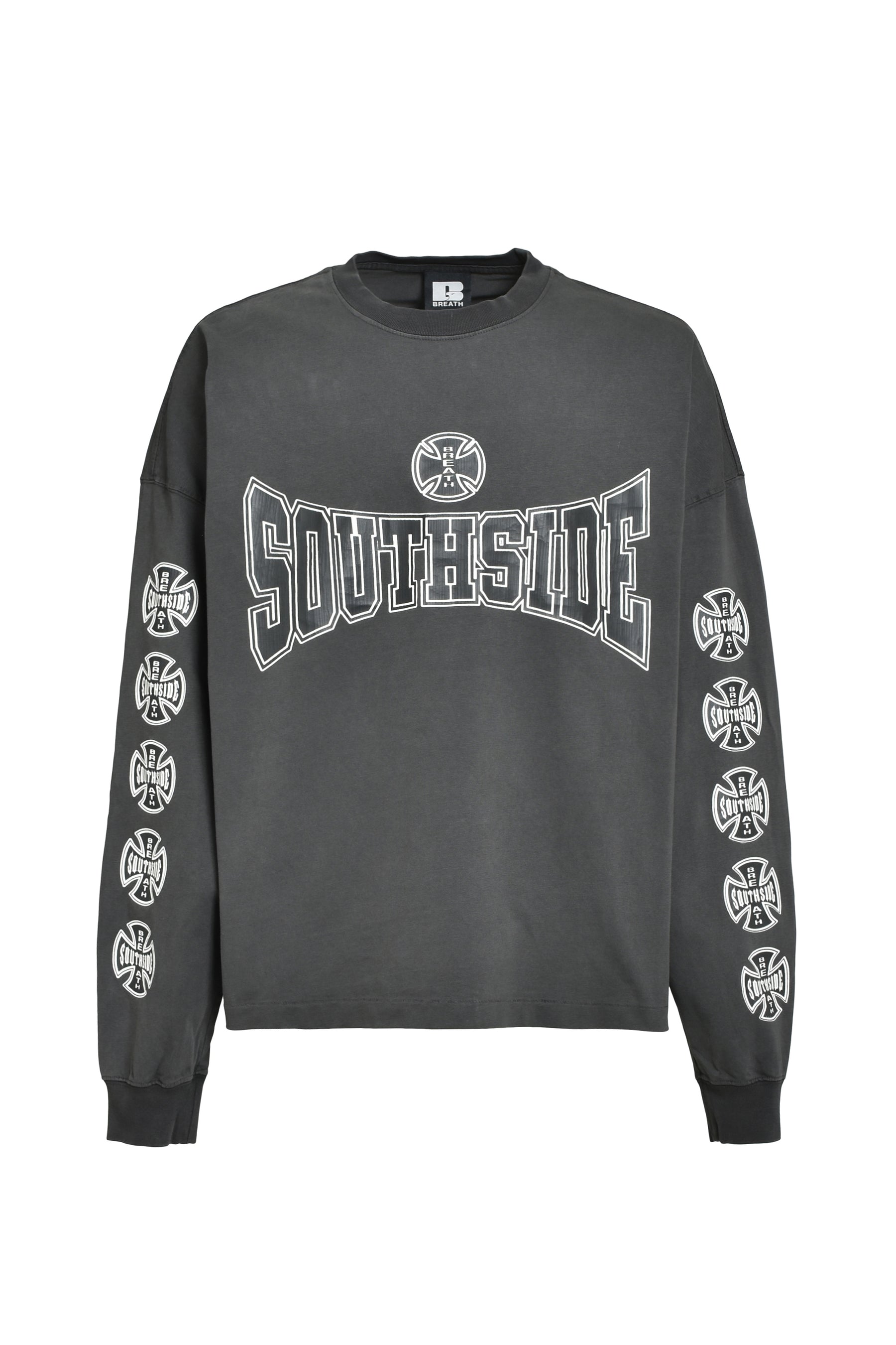 SOUTHSIDE CROSS LS TEE / BLK