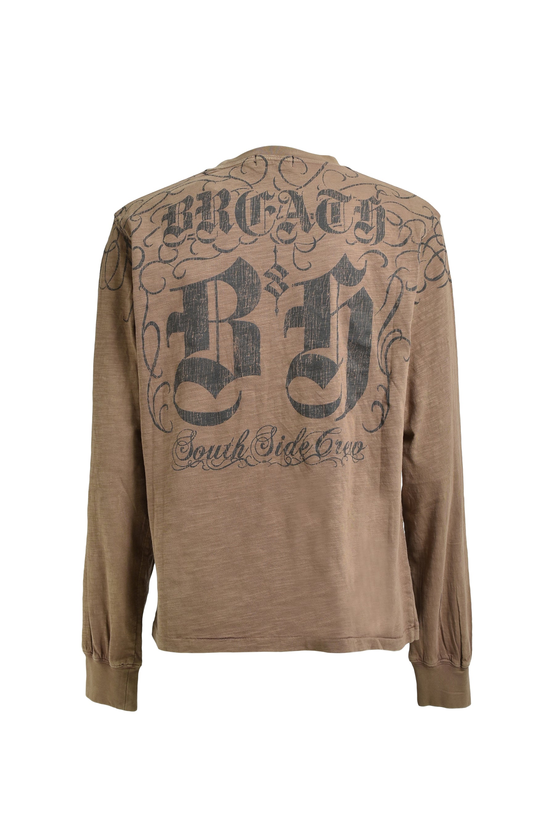 SKULL WASH LS TEE / BRW