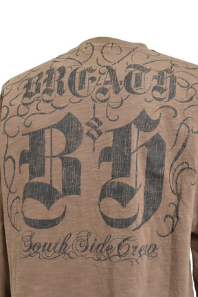 SKULL WASH LS TEE / BRW