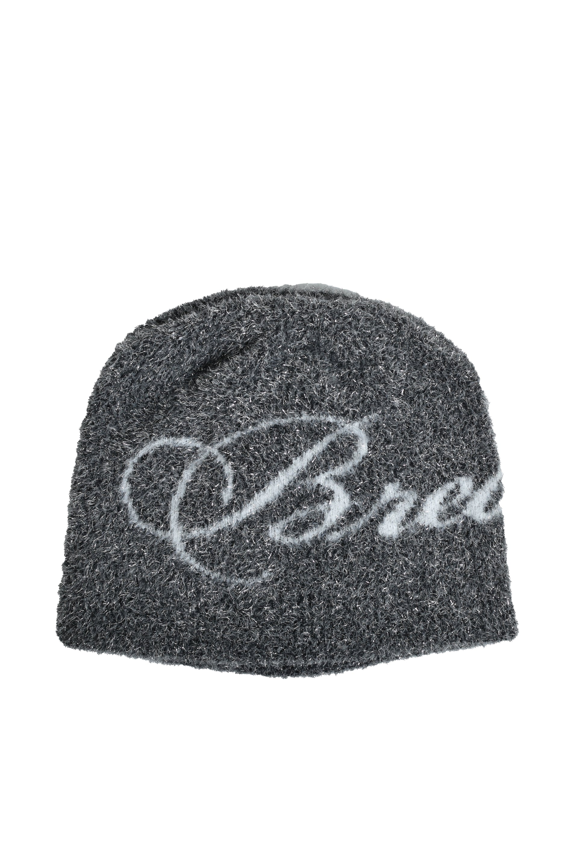 BREATH GLITTER MOHAIR SKULL CAP / BLK