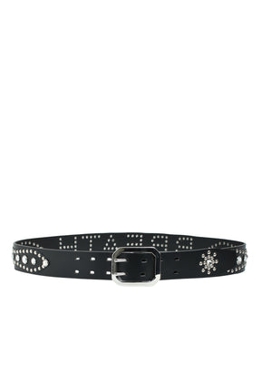 STUDS LOGO BELT / BLK