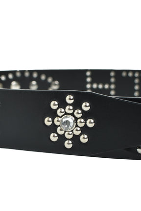 STUDS LOGO BELT / BLK