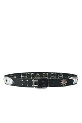 STUDS LOGO BELT / BLK MULTI