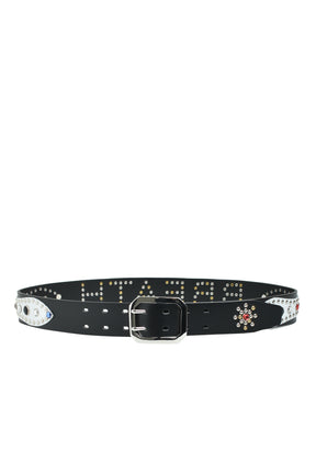 STUDS LOGO BELT / BLK MULTI
