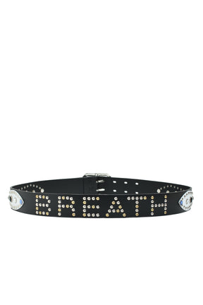 STUDS LOGO BELT / BLK MULTI