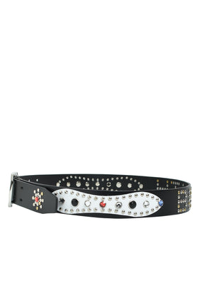 STUDS LOGO BELT / BLK MULTI