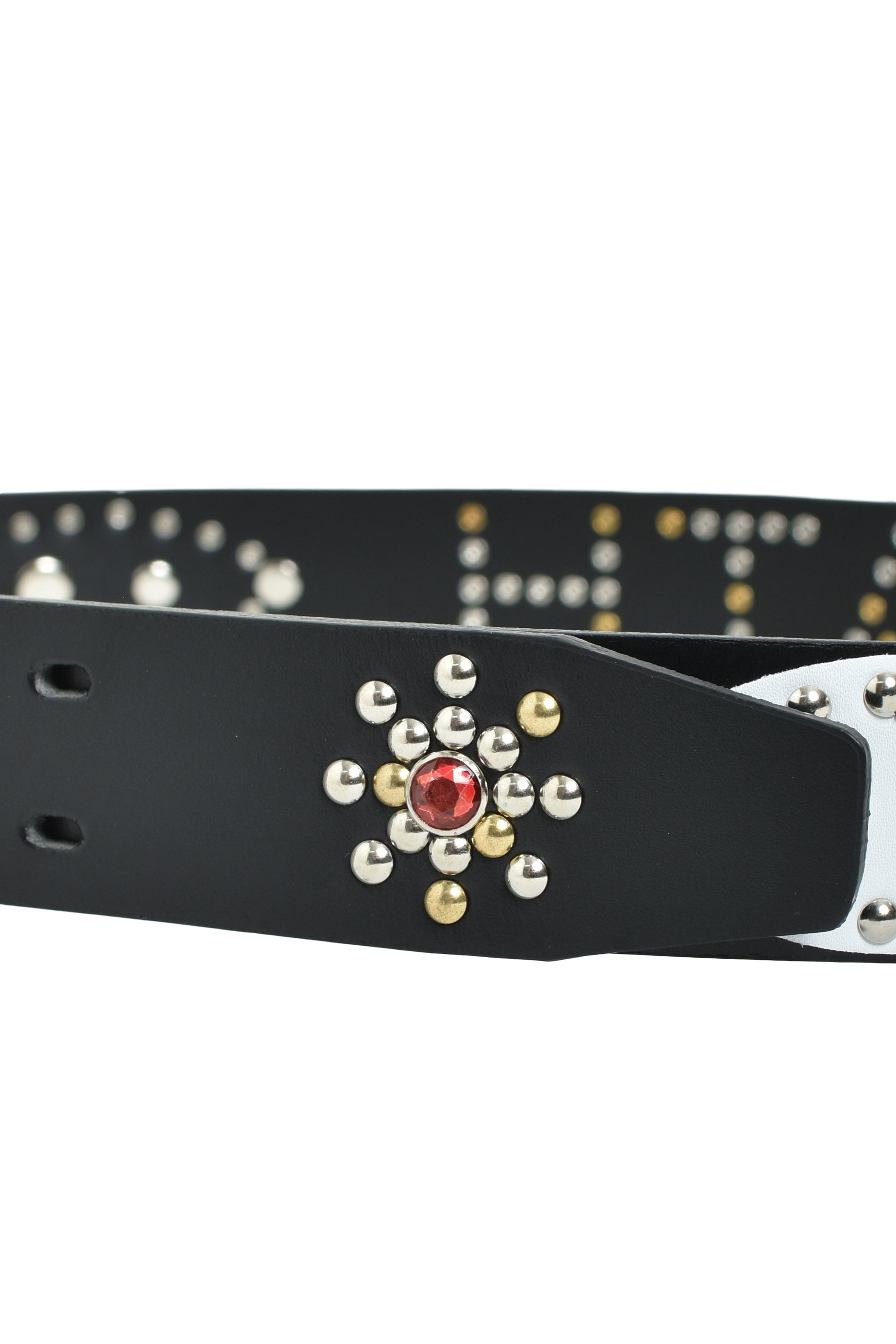 STUDS LOGO BELT / BLK MULTI