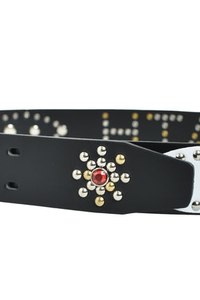 STUDS LOGO BELT / BLK MULTI