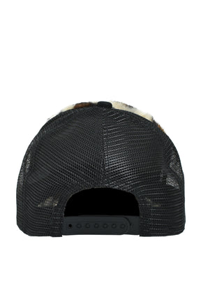 FAUX LEOPARD FUR CAP / BRW 