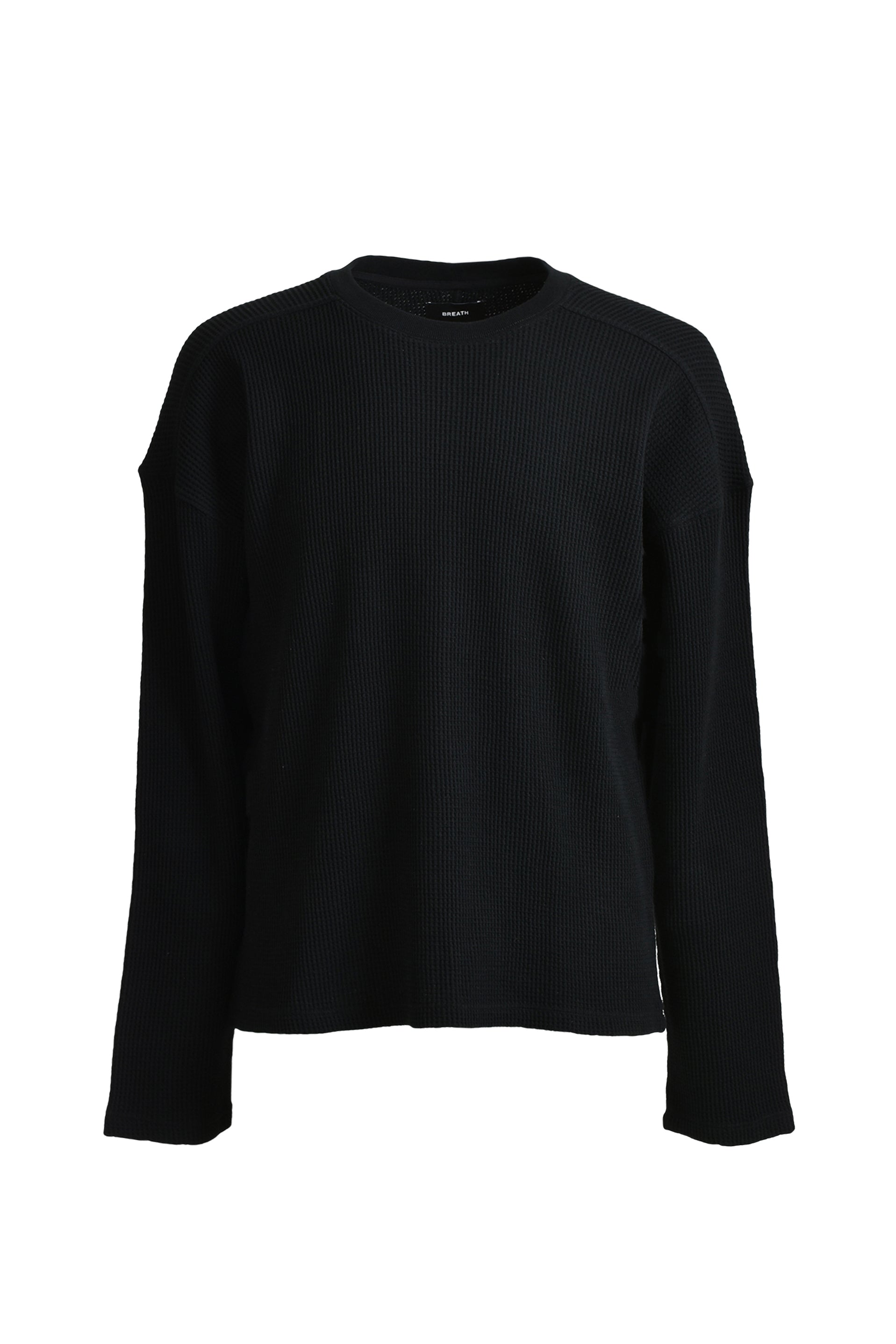 BREATH NEWRICH WAFFLE LS TEE / BLK