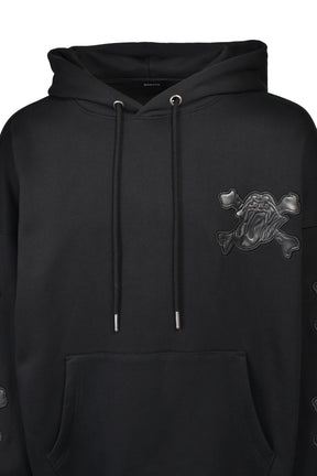 GRILL & TAN & BONE PATCH HOODIE / BLK