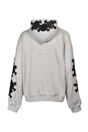 GRILL & TAN & BONE PATCH HOODIE / GRY