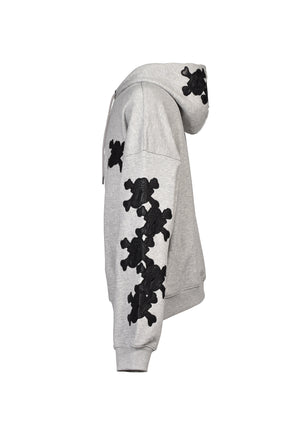GRILL & TAN & BONE PATCH HOODIE / GRY