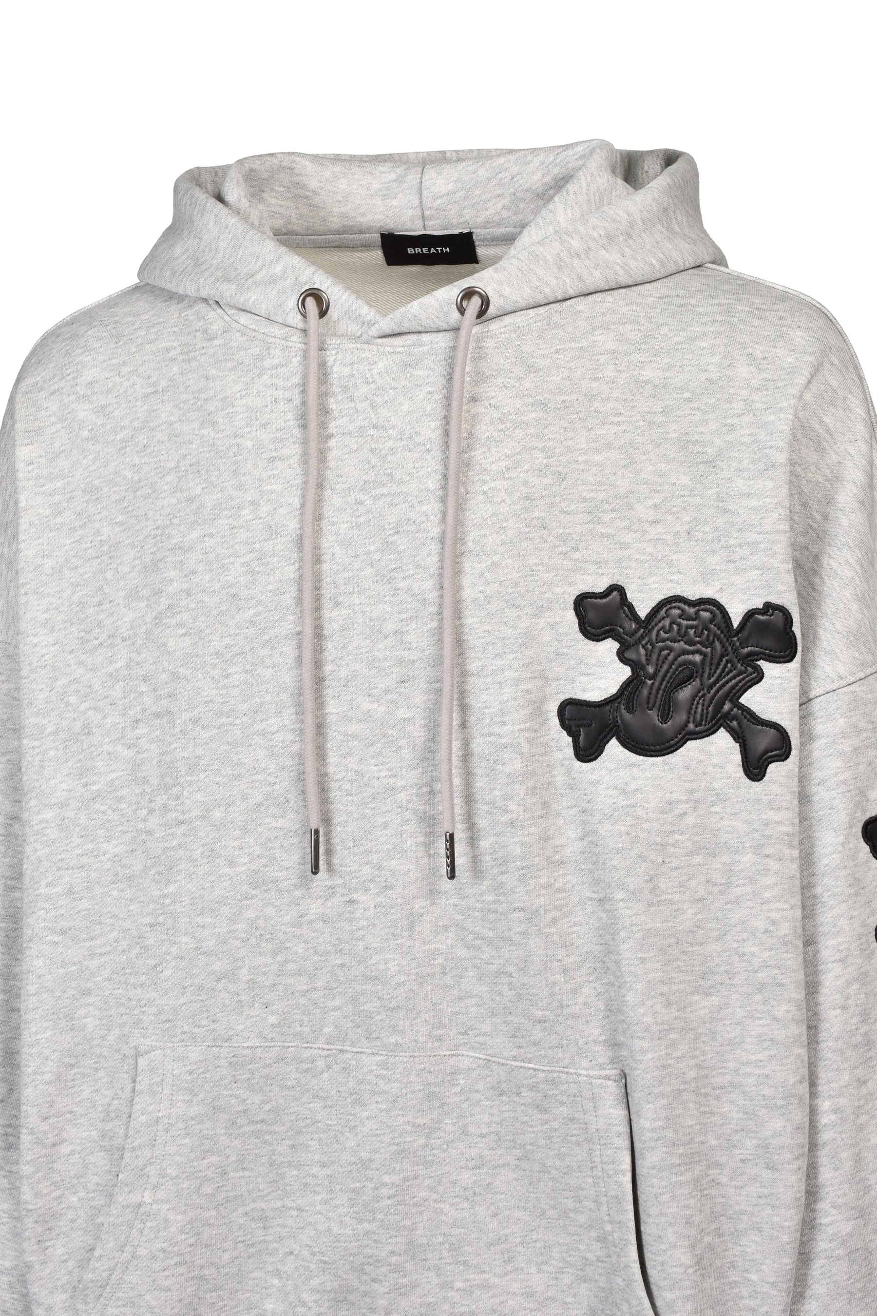 GRILL & TAN & BONE PATCH HOODIE / GRY
