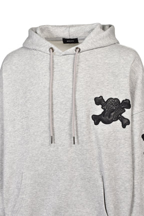 GRILL & TAN & BONE PATCH HOODIE / GRY