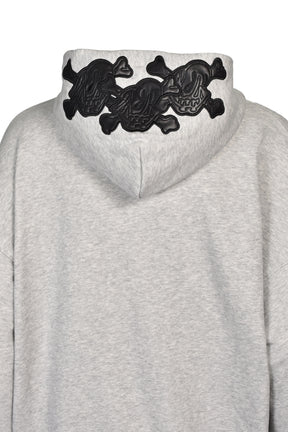 GRILL & TAN & BONE PATCH HOODIE / GRY