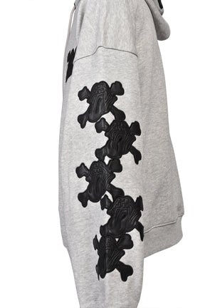 GRILL & TAN & BONE PATCH HOODIE / GRY