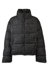 SHINY TWEED DOWN JACKET / BLK