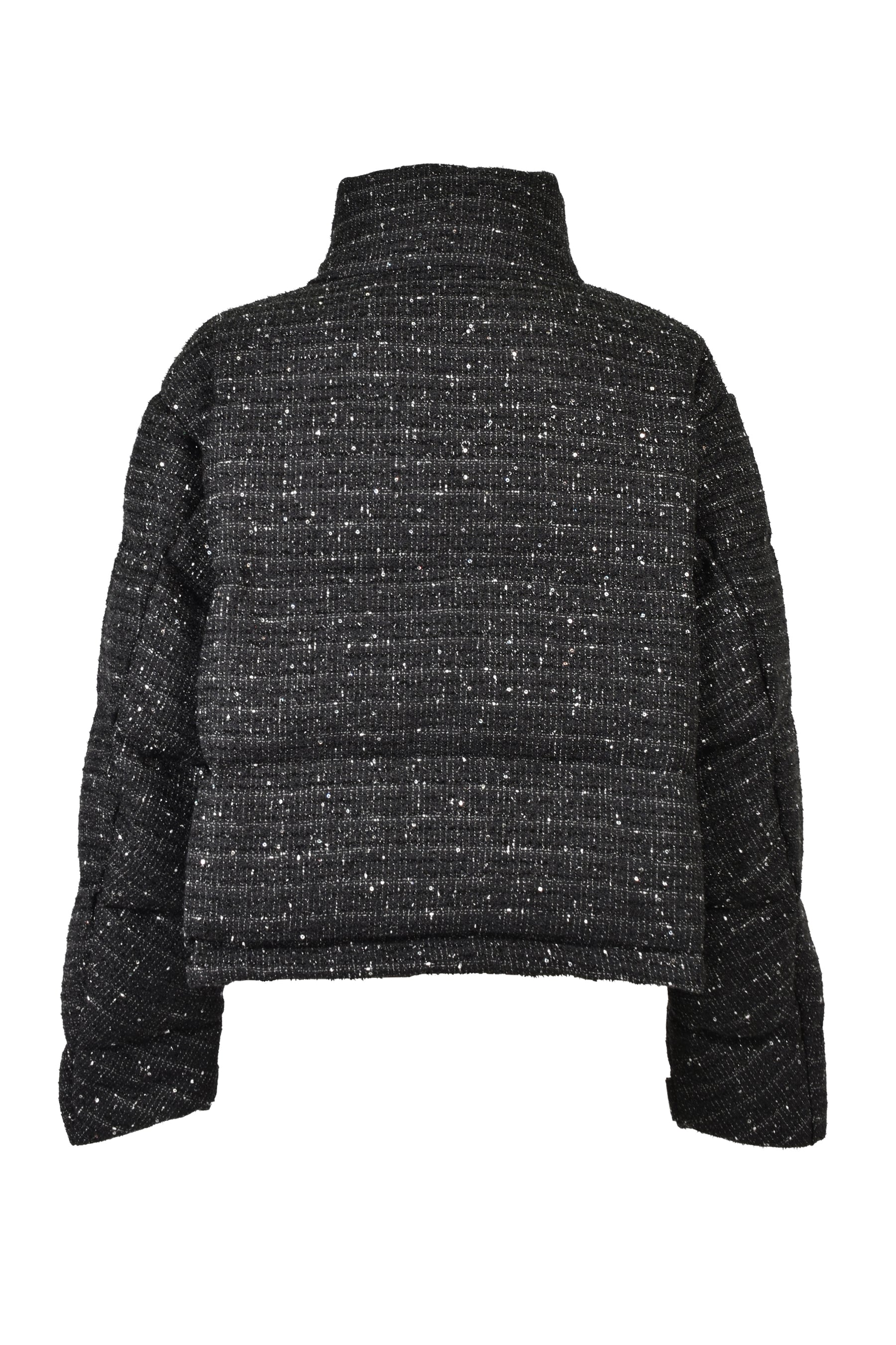 SHINY TWEED DOWN JACKET / BLK
