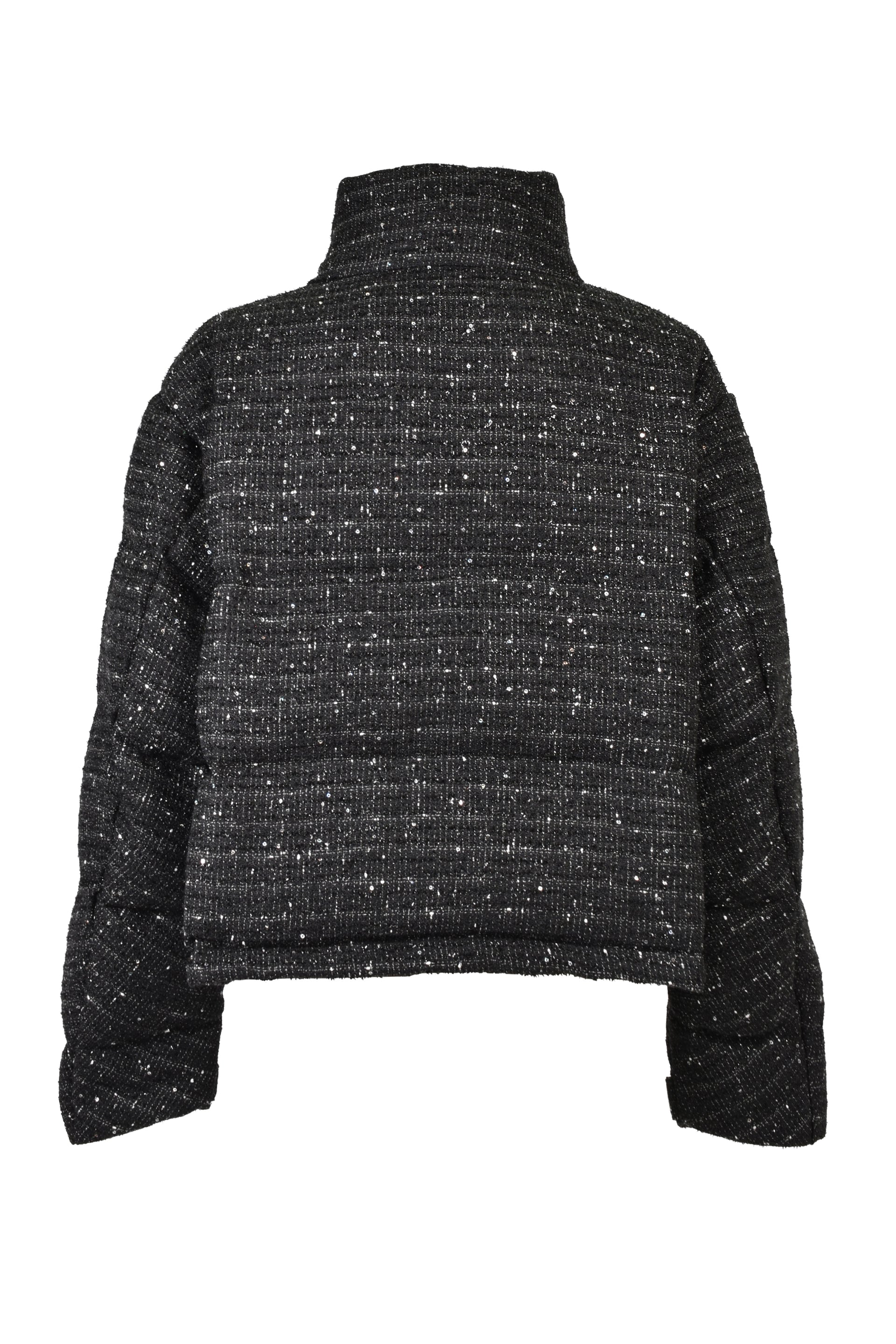 SHINY TWEED DOWN JACKET / BLK