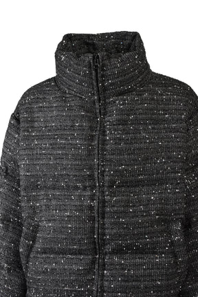 SHINY TWEED DOWN JACKET / BLK