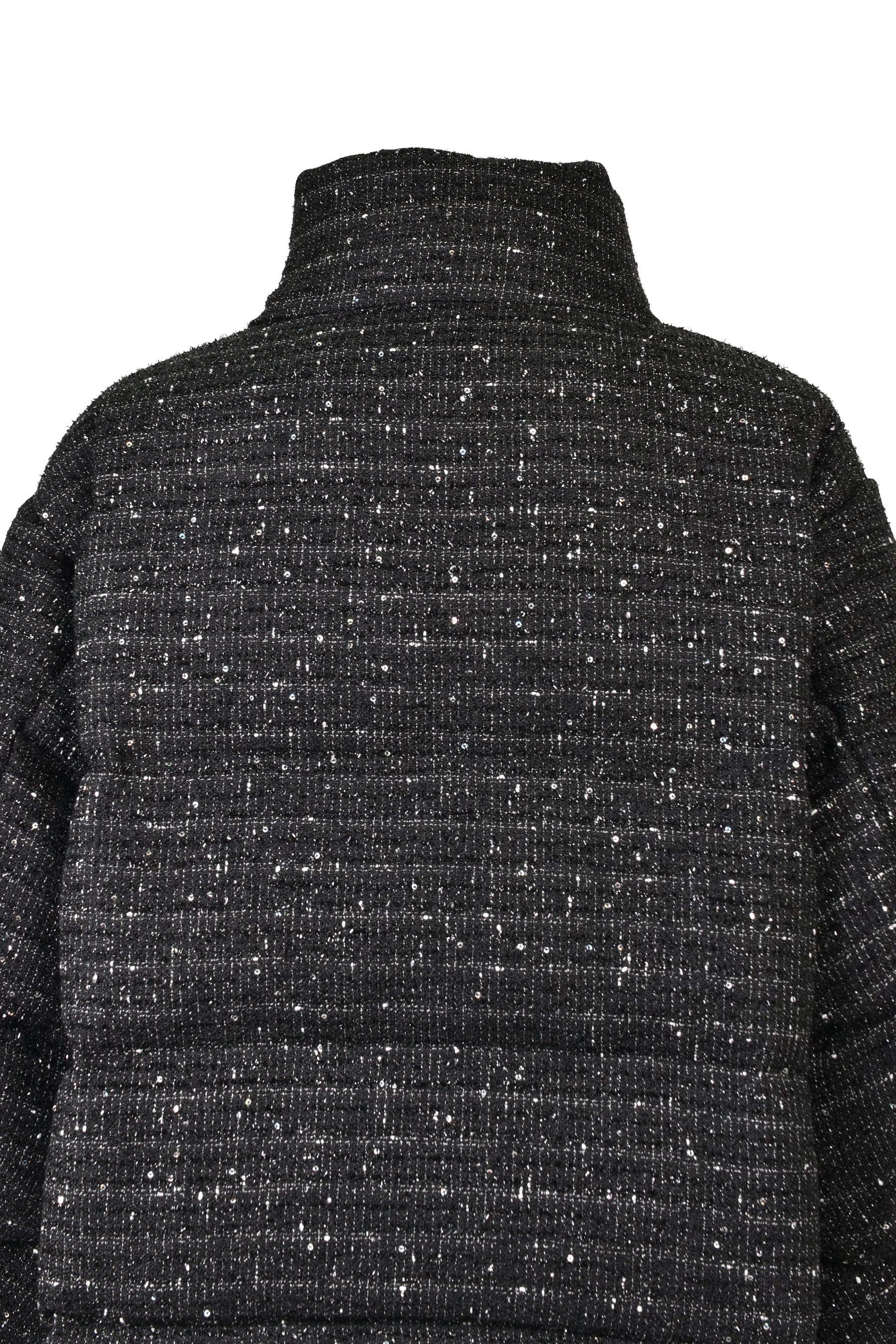 SHINY TWEED DOWN JACKET / BLK