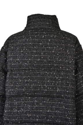 SHINY TWEED DOWN JACKET / BLK