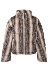 FAUX FUR DOWN JACKET / BEI