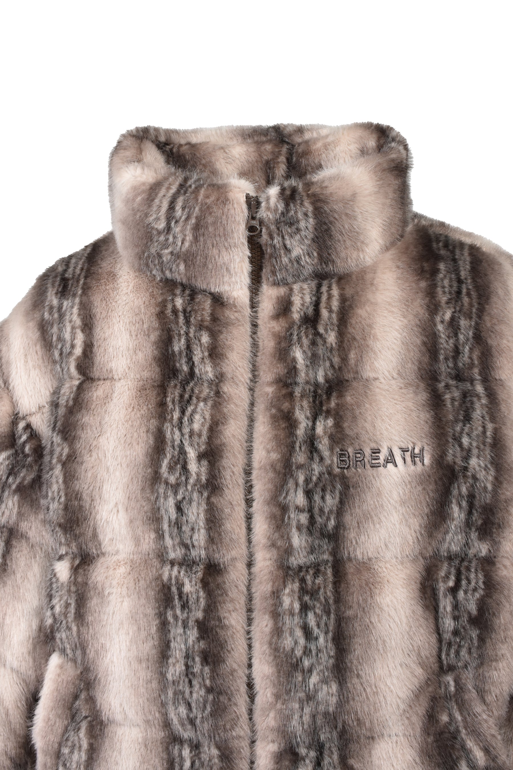 FAUX FUR DOWN JACKET / BEI