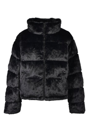 FAUX FUR DOWN JACKET / BLK