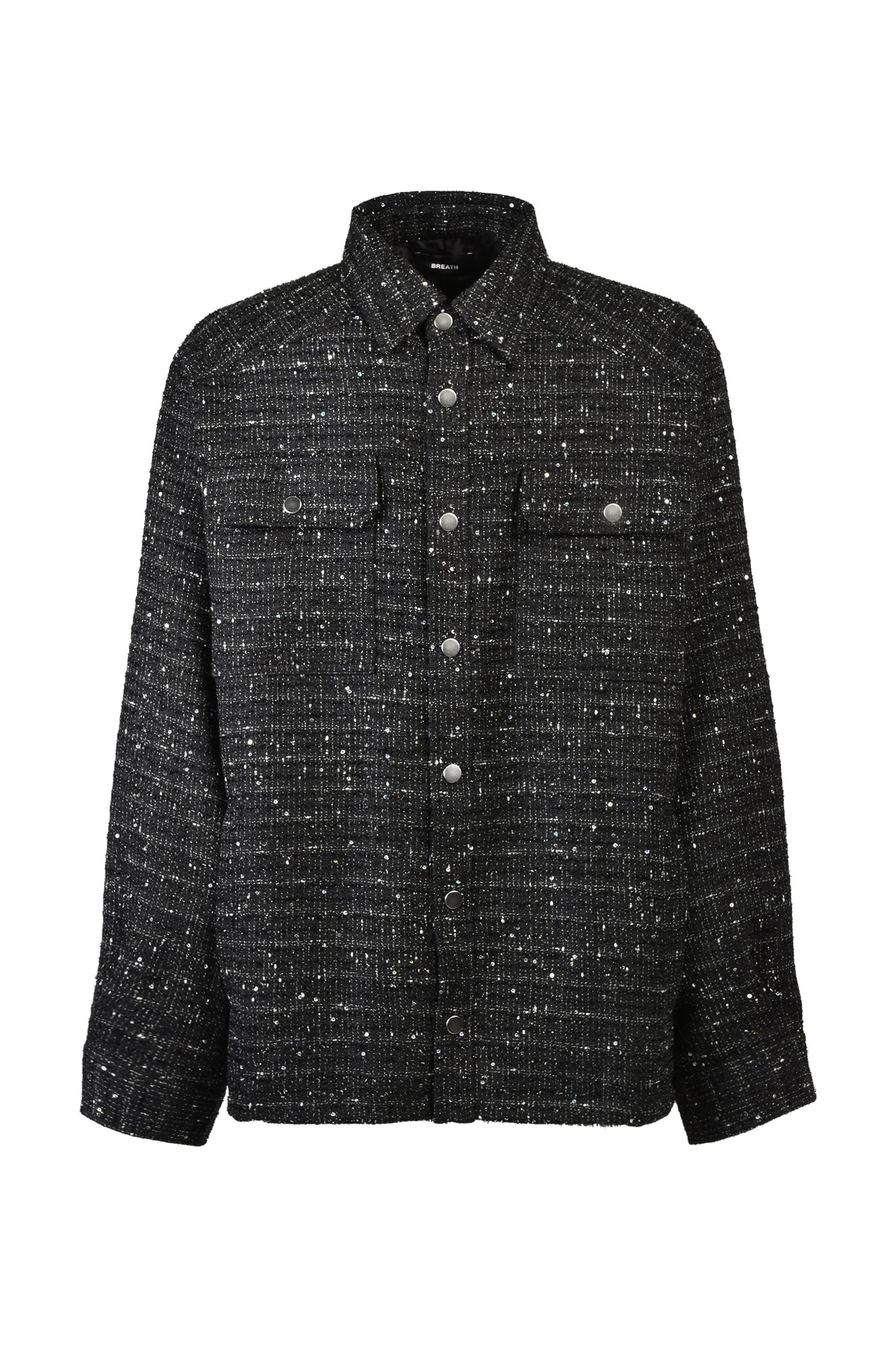 SHINY TWEED JACKET / BLK