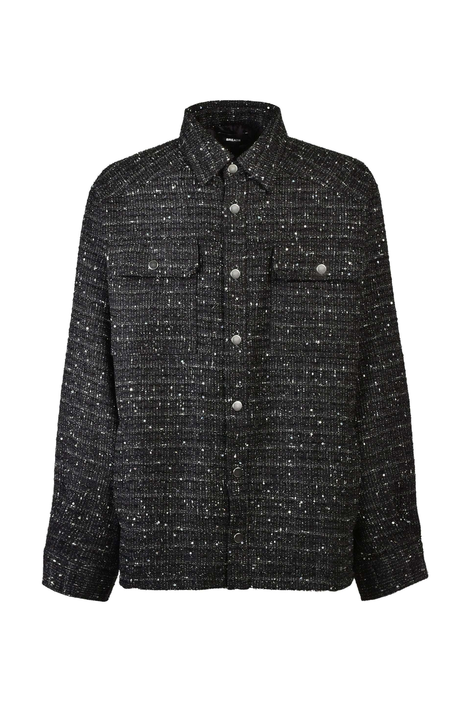 SHINY TWEED JACKET / BLK