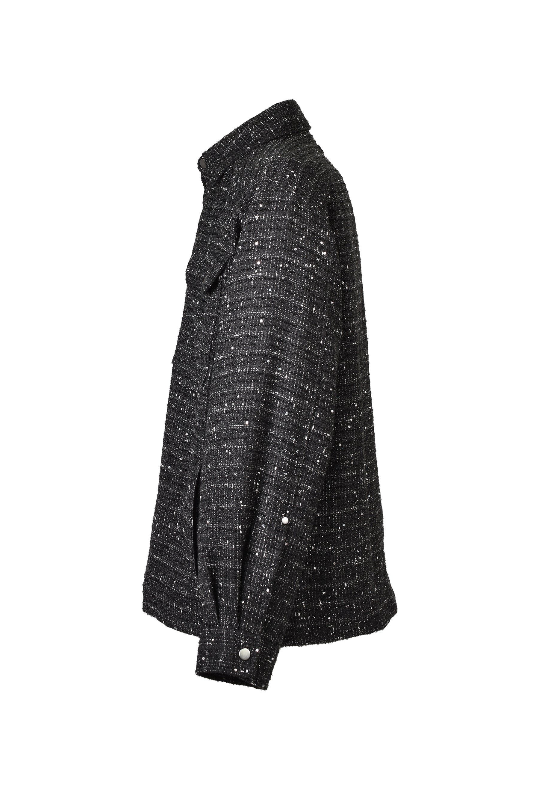 SHINY TWEED JACKET / BLK