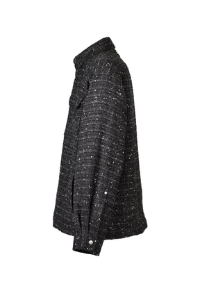 SHINY TWEED JACKET / BLK