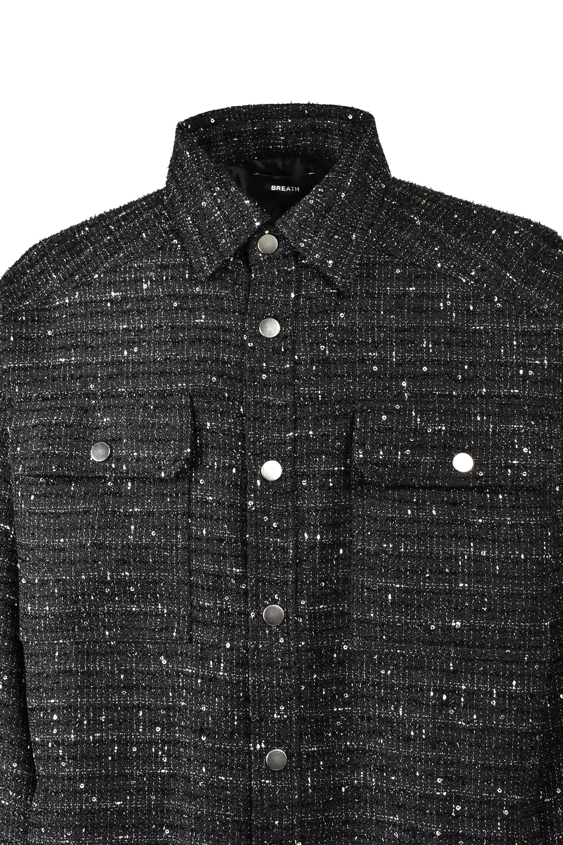 SHINY TWEED JACKET / BLK