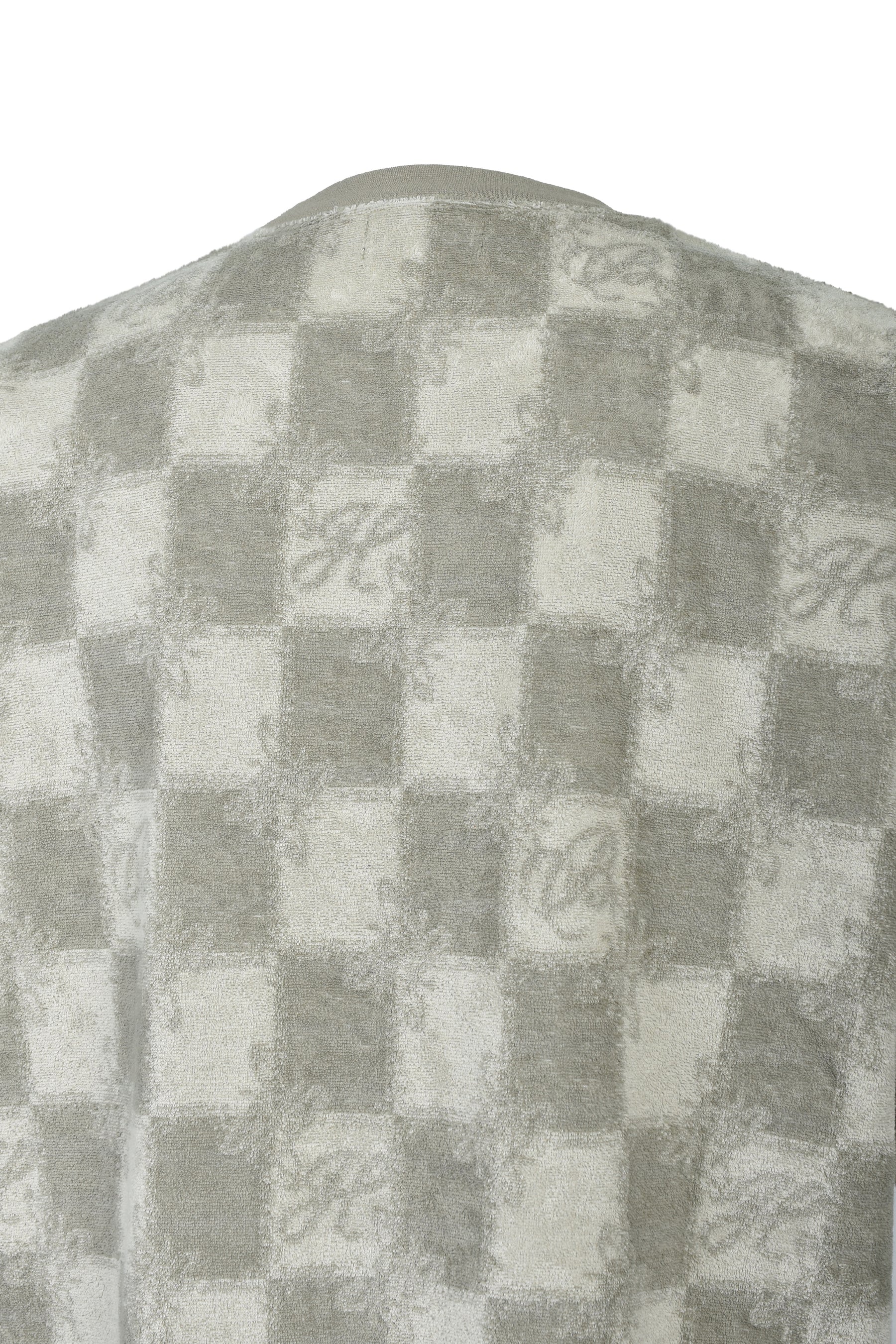 BLOCK CHECK PILE TEE / BEI