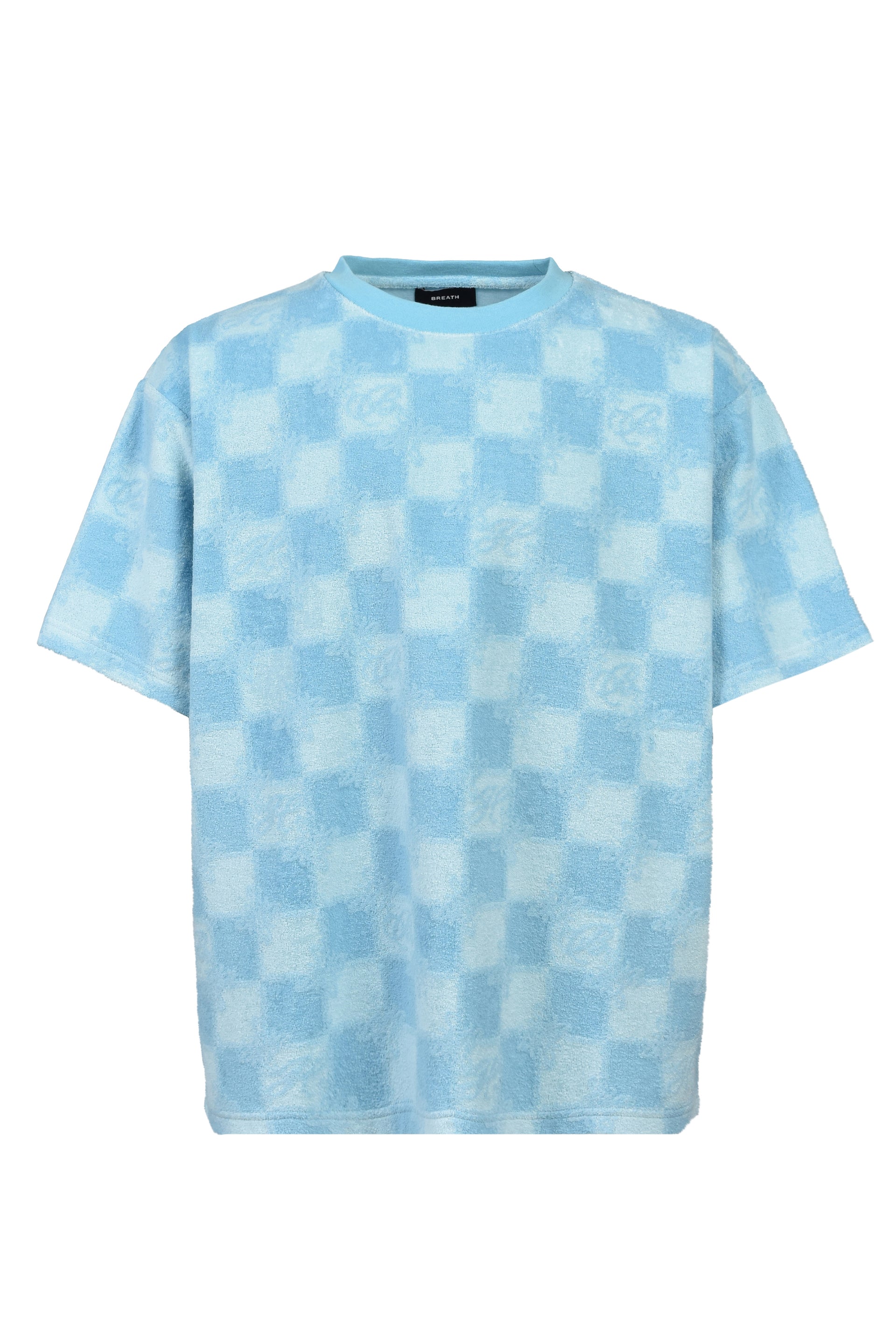 BLOCK CHECK PILE TEE / ICE
