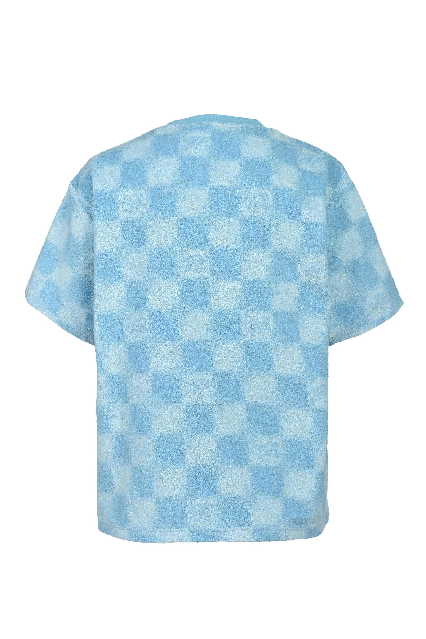 BLOCK CHECK PILE TEE / ICE