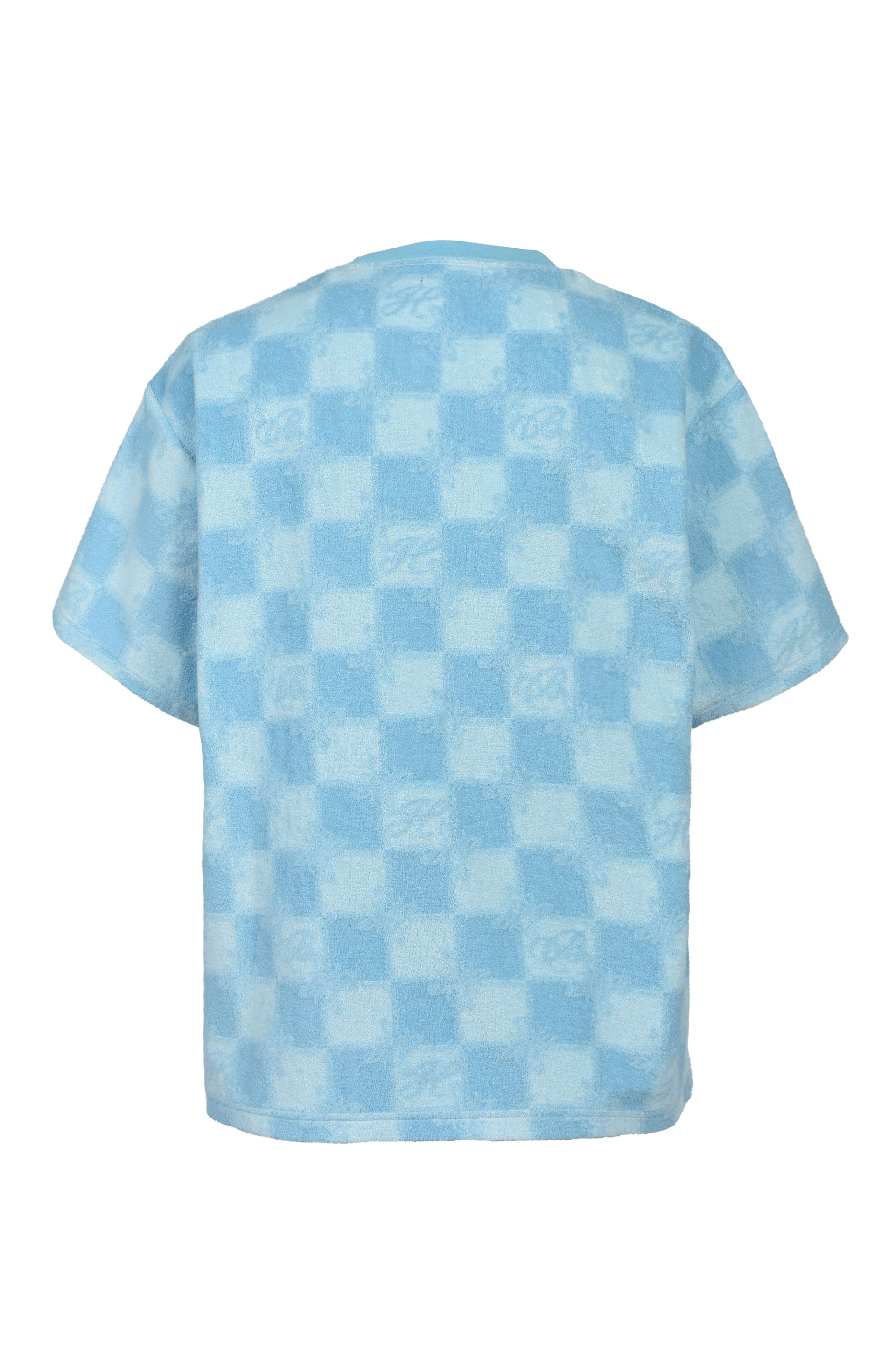 BLOCK CHECK PILE TEE / ICE