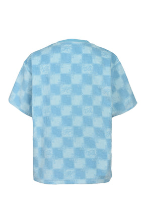 BLOCK CHECK PILE TEE / ICE