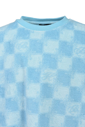 BLOCK CHECK PILE TEE / ICE