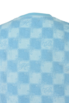 BLOCK CHECK PILE TEE / ICE