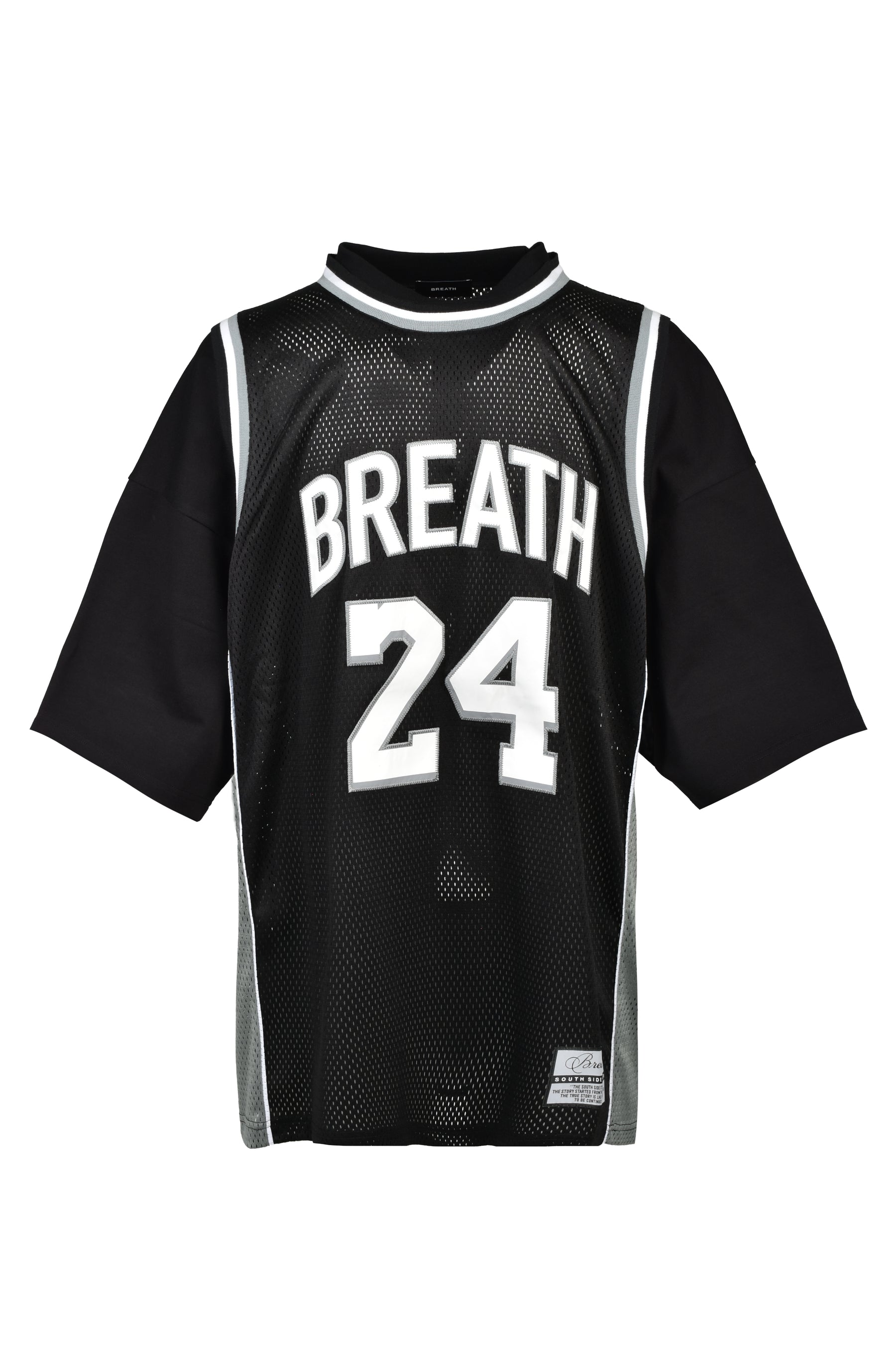 LAYERED BASKET BALL JERSEY TEE / BLK