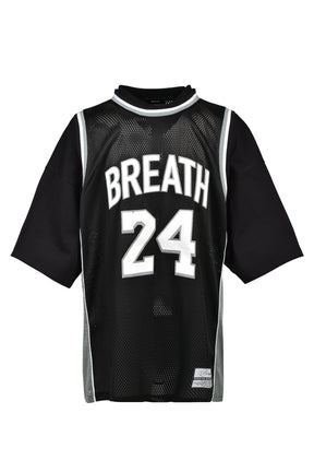 LAYERED BASKET BALL JERSEY TEE / BLK