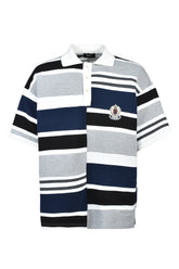EMBLEM LOGO CRAZY BORDER POLO SHIRT / BLK